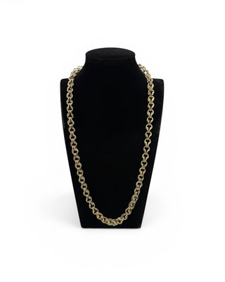 Collier maille gros sirop sablé et lisse 8MM 60CM Bijoux or 18K - TRANSAC'OR