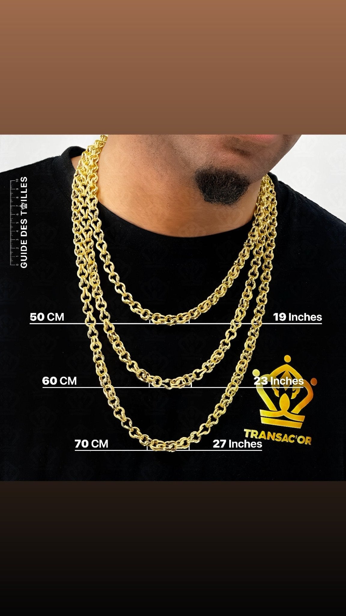 Chaine Maille Chaine Vrai Or Collier Maille Gros Sirop Sablé Lisse