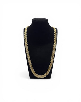 Collier maille macaron sablé et lisse 10.5mm 70cm Bijoux or 18K - TRANSAC'OR