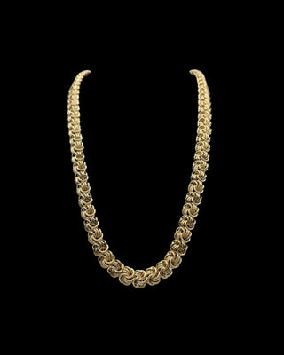 Collier maille macaron sablé et lisse 10mm 70cm Bijoux or 18K - TRANSAC'OR