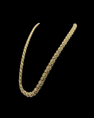 Collier maille macaron sablé et lisse 10mm 70cm Bijoux or 18K - TRANSAC'OR