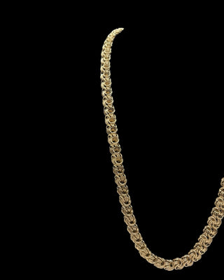 Collier maille macaron sablé et lisse 10mm 70cm Bijoux or 18K - TRANSAC'OR
