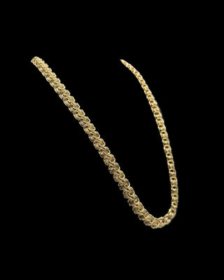 Collier maille macaron sablé et lisse 10mm 70cm Bijoux or 18K - TRANSAC'OR