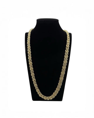 Collier maille macaron sablé et lisse 10mm 70cm Bijoux or 18K - TRANSAC'OR