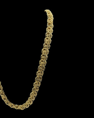 Collier maille macaron sablé et lisse 15mm 70cm Bijoux or 18K - TRANSAC'OR