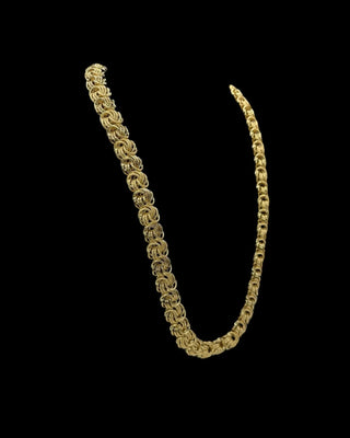 Collier maille macaron sablé et lisse 15mm 70cm Bijoux or 18K - TRANSAC'OR