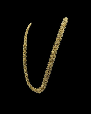 Collier maille macaron sablé et lisse 15mm 70cm Bijoux or 18K - TRANSAC'OR
