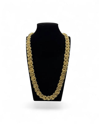 Collier maille macaron sablé et lisse 15mm 70cm Bijoux or 18K - TRANSAC'OR