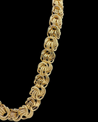 Collier maille macaron sablé et lisse 24mm 70cm Bijoux or 18K - TRANSAC'OR