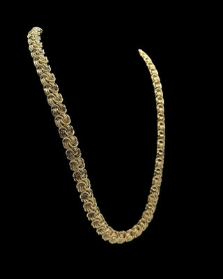 Collier maille macaron sablé & lisse 12mm 80cm Bijoux or 18K - TRANSAC'OR