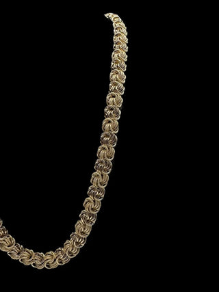 Collier maille macaron sablé & lisse 12mm 80cm Bijoux or 18K - TRANSAC'OR