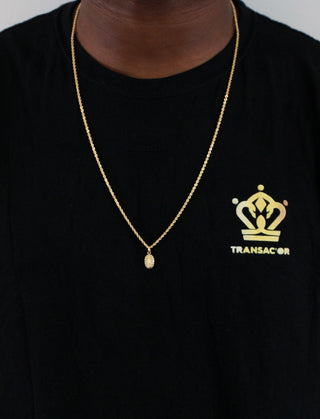 Collier maille torsadée 2.1mm 70cm + pendentif vierge Bijoux or 18K - TRANSAC'OR