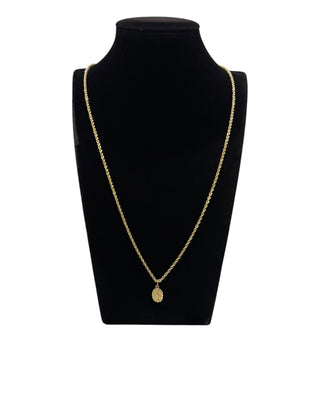 Collier maille torsadée 2.1mm 70cm + pendentif vierge Bijoux or 18K - TRANSAC'OR