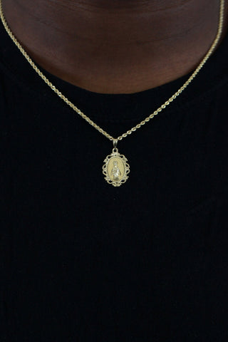 Collier maille torsadée 50cm 2.1mm + pendentif vierge Bijoux or 18K - TRANSAC'OR