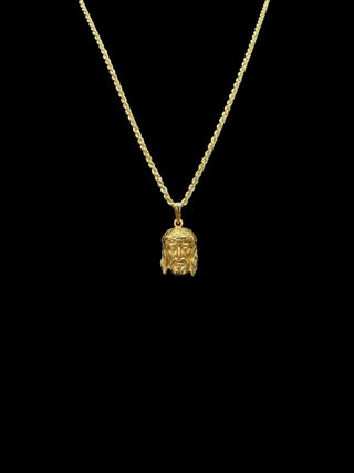 Collier maille torsadée 60cm + pendentif tête jésus Bijoux or 18K - TRANSAC'OR