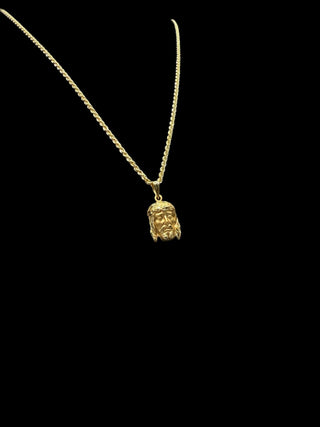 Collier maille torsadée 60cm + pendentif tête jésus Bijoux or 18K - TRANSAC'OR
