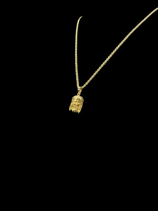 Collier maille torsadée 60cm + pendentif tête jésus Bijoux or 18K - TRANSAC'OR