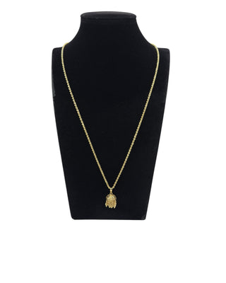 Collier maille torsadée 60cm + pendentif tête jésus Bijoux or 18K - TRANSAC'OR