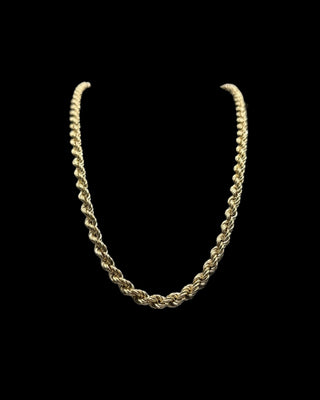 Collier maille torsadée lisse 6mm 60cm Bijoux or 18K - TRANSAC'OR