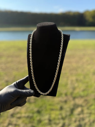 Collier maille torsadée lisse 6mm 60cm Bijoux or 18K - TRANSAC'OR