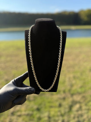 Collier maille torsadée lisse 6mm 60cm Bijoux or 18K - TRANSAC'OR