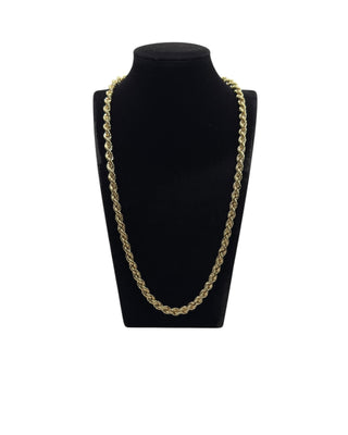 Collier maille torsadée lisse 6mm 60cm Bijoux or 18K - TRANSAC'OR