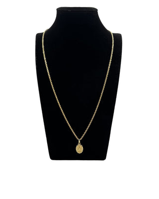 Collier maille torsadée + pendentif vierge 2.1mm 60cm Bijoux or 18K - TRANSAC'OR