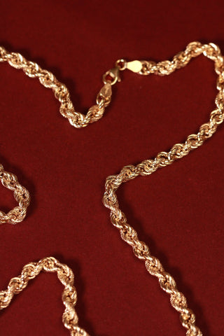 Collier maille torsadée sablé et lisse 4.5mm 60cm Bijoux or 18K - TRANSAC'OR