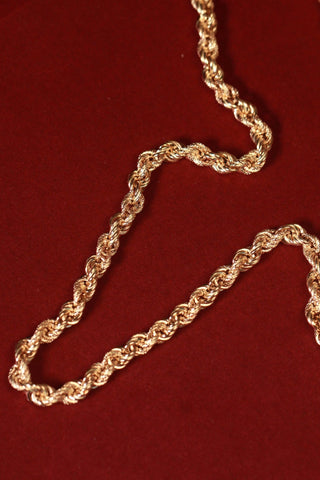 Collier maille torsadée sablé et lisse 4.5mm 60cm Bijoux or 18K - TRANSAC'OR