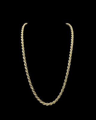 Collier maille torsadée sablé et lisse 5.5mm 70cm Bijoux or 18K - TRANSAC'OR