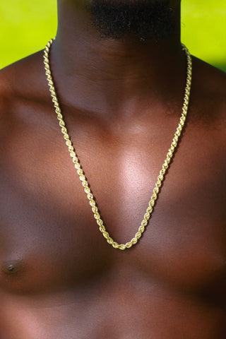 Collier maille torsadée sablé et lisse 5.5mm 70cm Bijoux or 18K - TRANSAC'OR