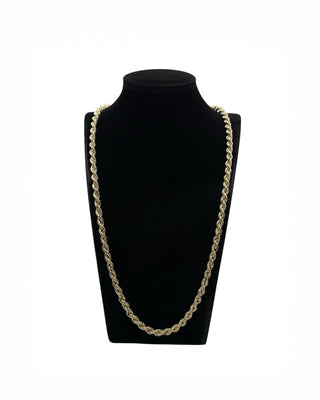 Collier maille torsadée sablé et lisse 5.5mm 70cm Bijoux or 18K - TRANSAC'OR