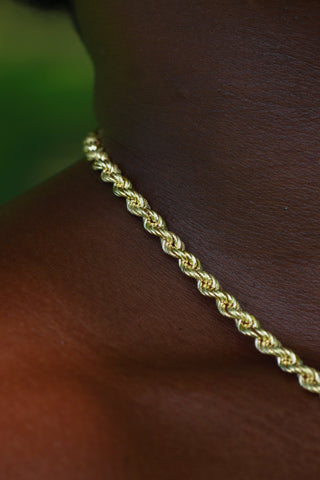 Collier maille torsadée sablé et lisse 5.5mm 70cm Bijoux or 18K - TRANSAC'OR