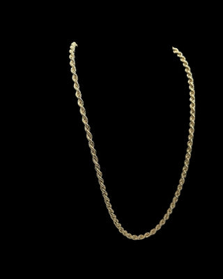 Collier maille torsadée sablé et lisse 5.5mm 70cm Bijoux or 18K - TRANSAC'OR