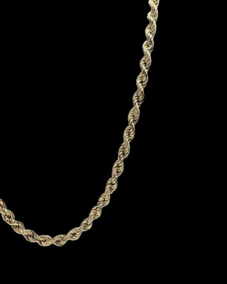 Collier maille torsadée sablé et lisse 5mm 60cm Bijoux or 18K - TRANSAC'OR