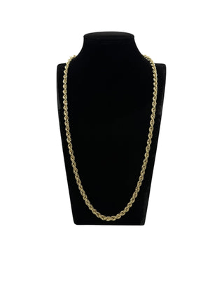 Collier maille torsadée sablé et lisse 5mm 60cm Bijoux or 18K - TRANSAC'OR