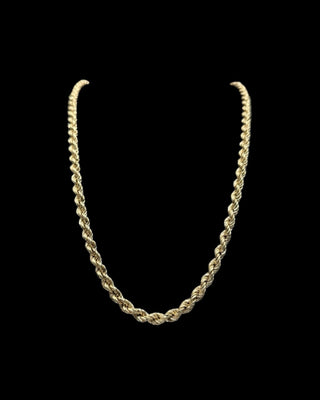 Collier maille torsadée sablé et lisse 5mm 60cm Bijoux or 18K - TRANSAC'OR