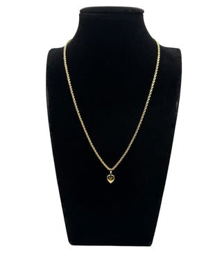 Collier torsadée 2.1mm 45cm + pendentif cœur Bijoux or 18K - TRANSAC'OR