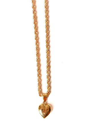 Collier torsadée 2.1mm 45cm + pendentif cœur Bijoux or 18K - TRANSAC'OR
