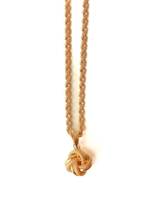 Collier torsadée 2mm 50cm pendentif Noeuds Bijoux or 18K - TRANSAC'OR