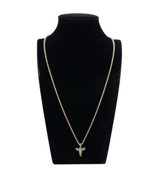 Collier torsadée 2mm 60cm et pendentif séraphin Bijoux or 18K - TRANSAC'OR