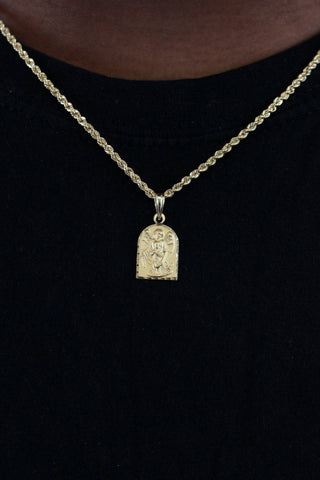 Collier torsadée 50cm pendentif ange gardien Bijoux or 18K - TRANSAC'OR