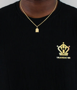 Collier torsadée 50cm pendentif ange gardien Bijoux or 18K - TRANSAC'OR