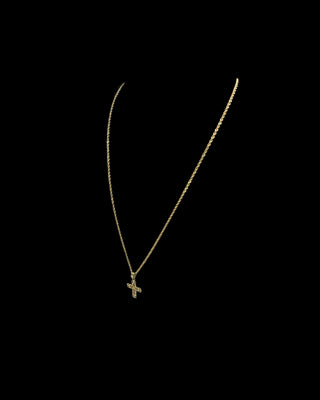 Collier torsadée 60cm croix filigrane Bijoux or 18K - TRANSAC'OR