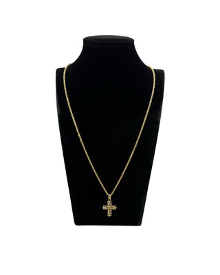 Collier torsadée 60cm croix filigrane Bijoux or 18K - TRANSAC'OR