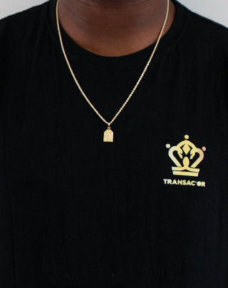 Collier torsadée 60cm pendentif ange gardien Bijoux or 18K - TRANSAC'OR