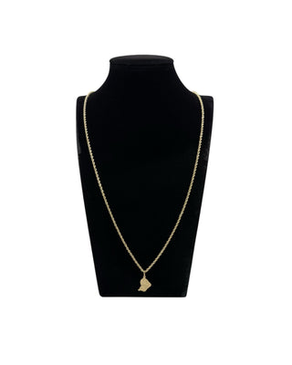 Collier torsadée 70cm carte Guyane Bijoux or 18K - TRANSAC'OR