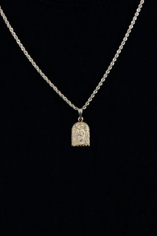 Collier torsadée 70cm pendentif ange gardien Bijoux or 18K - TRANSAC'OR