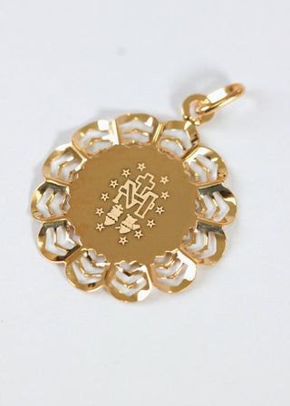 Collier torsadée 70cm pendentif vierge miraculeuse Bijoux or 18K - TRANSAC'OR