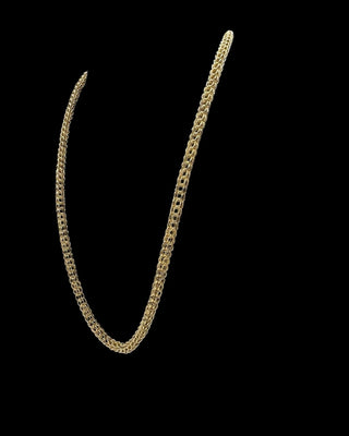 Collier triple sirop sablé et lisse 6.5mm 80cm Bijoux or 18K - TRANSAC'OR
